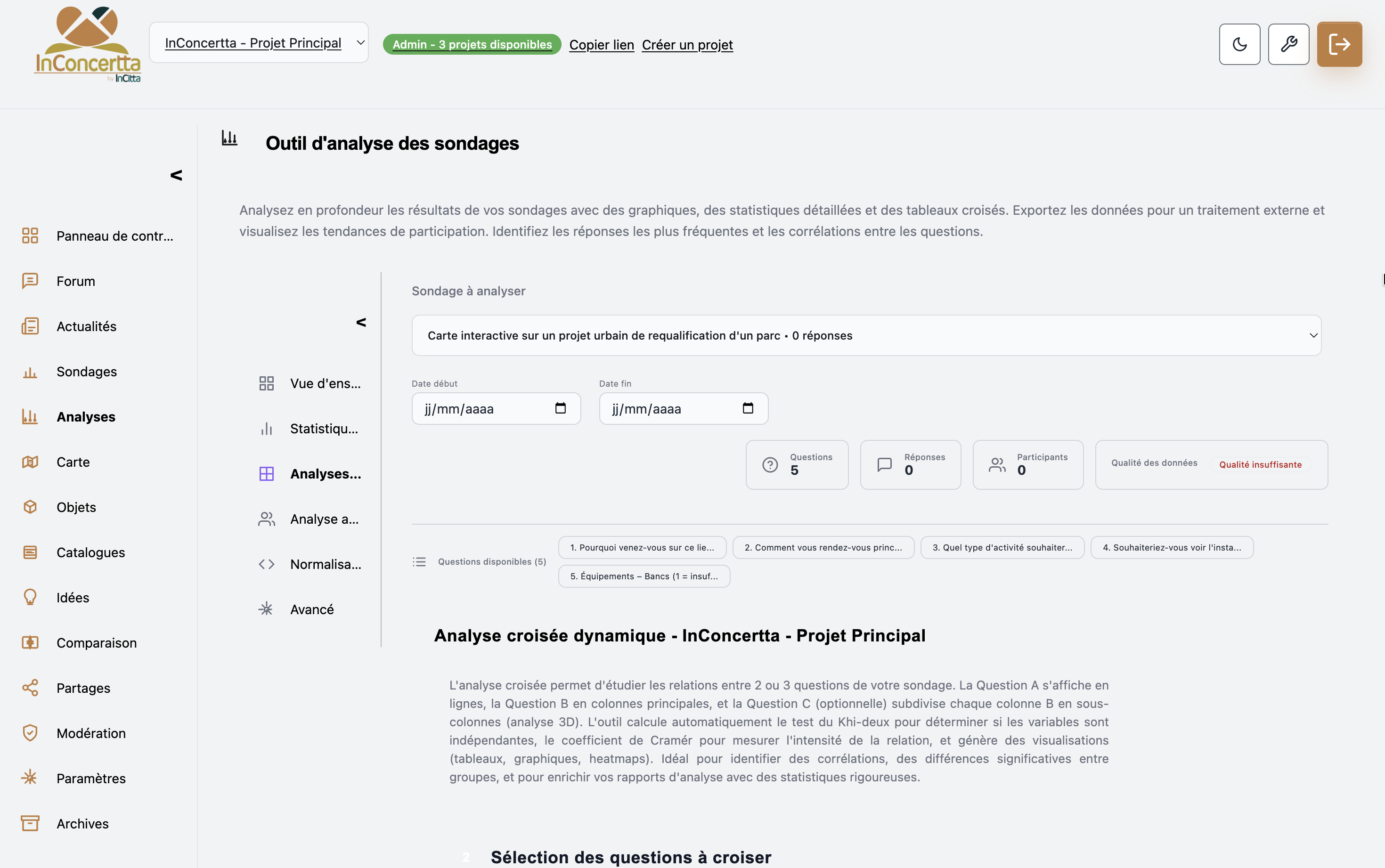 InConcertta — outil d’analyse des sondages